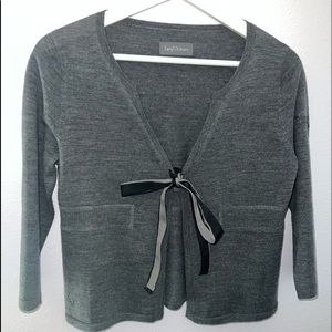 Zadig & Voltaire 100% Marino Wool Ribbon Tie Cardigan